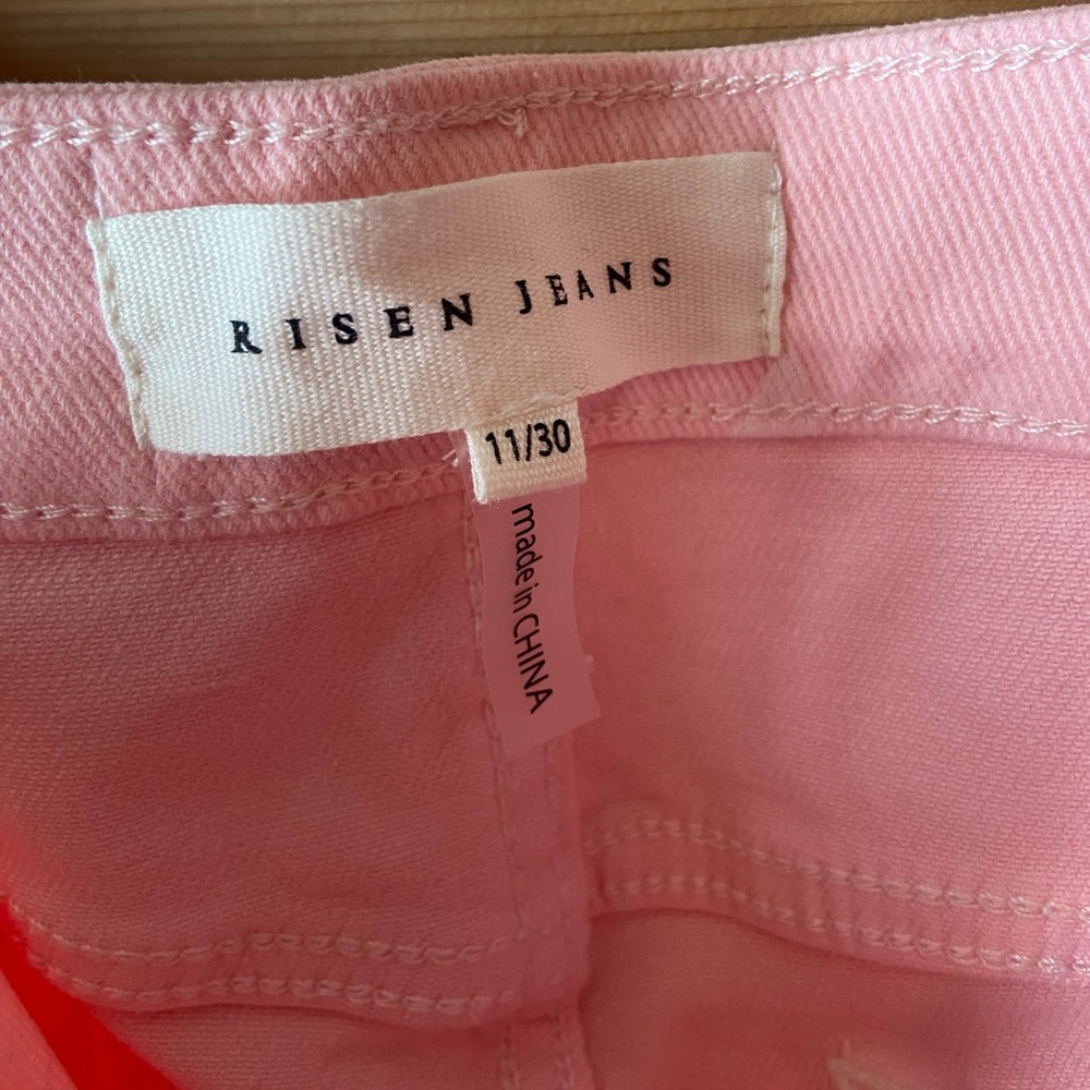 Risen Baby Pink Star Print High Rise Jeans - Picture 14 of 14